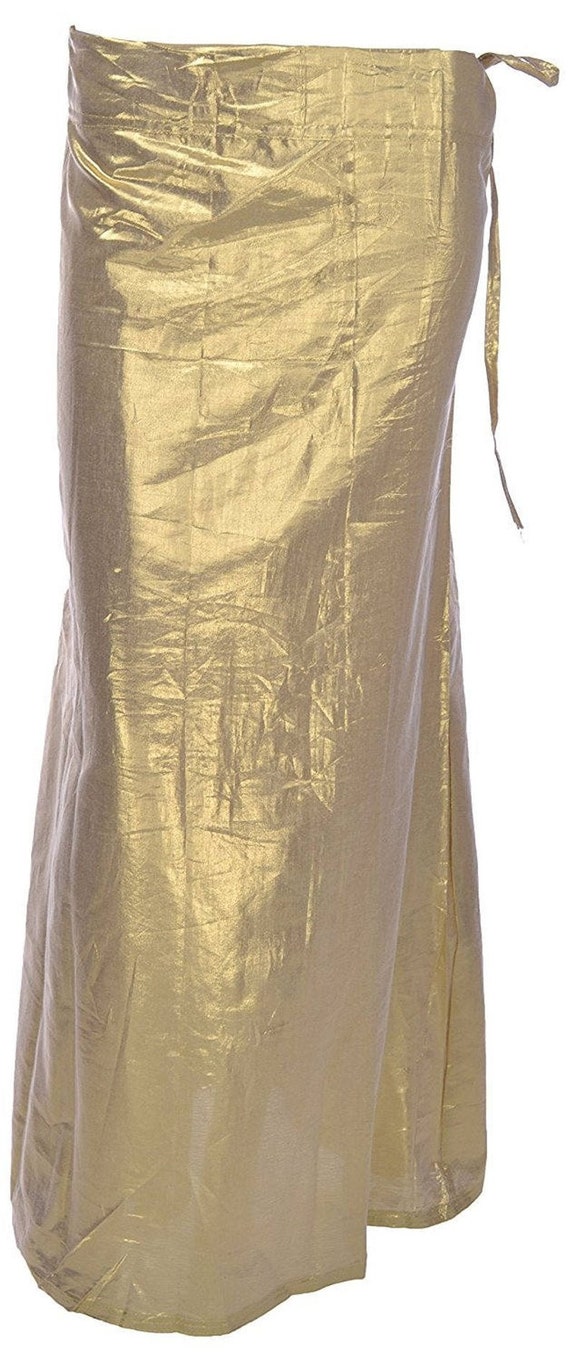 Golden Ready to Wear Women's Free Size Satin Silk Solid | Etsy