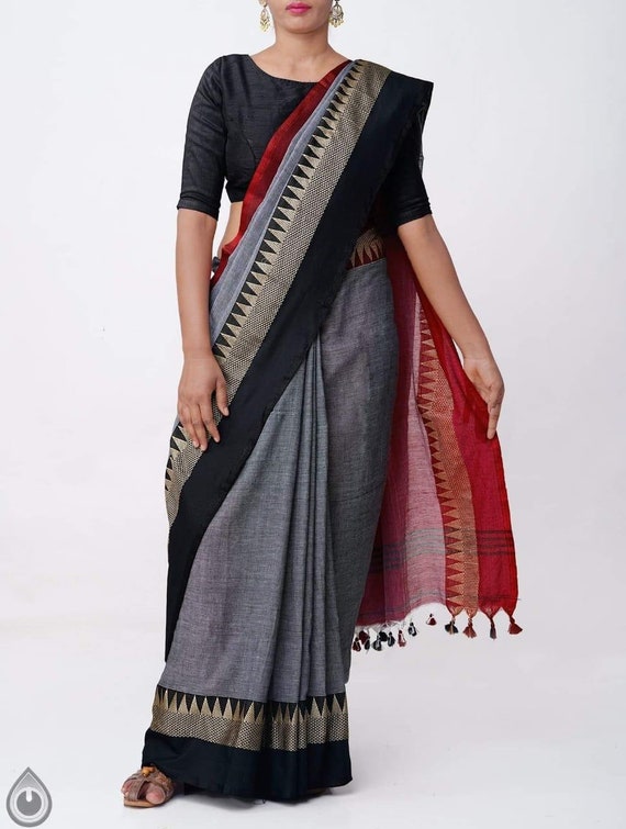 New Exclusive Khadi Mercerized Cotton Sarees 100/% Cotton With Blouse Traditional Wear Party Wear for Women.
