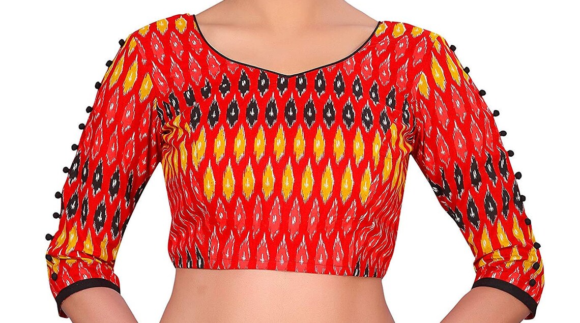 ikkat cotton blouse pieces