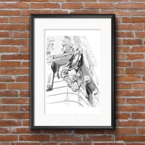 DOWNLOADABLE as digital file for printing at home, Urban Sketching, Art & Collectibles, Architectural Drawings, drawing of house, A4, A6