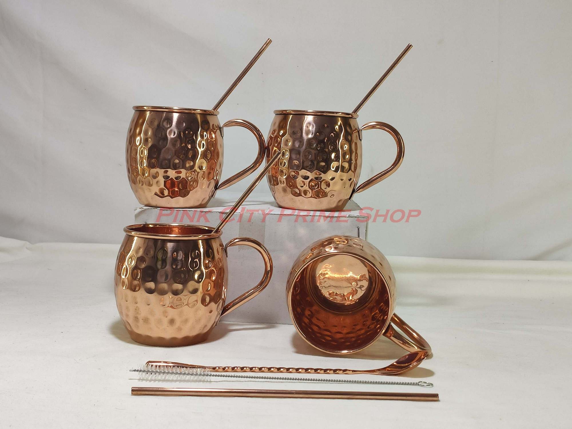 Gift Moscow Mule Copper Mugs Set of 4 HANDCRAFTED Pure Etsy
