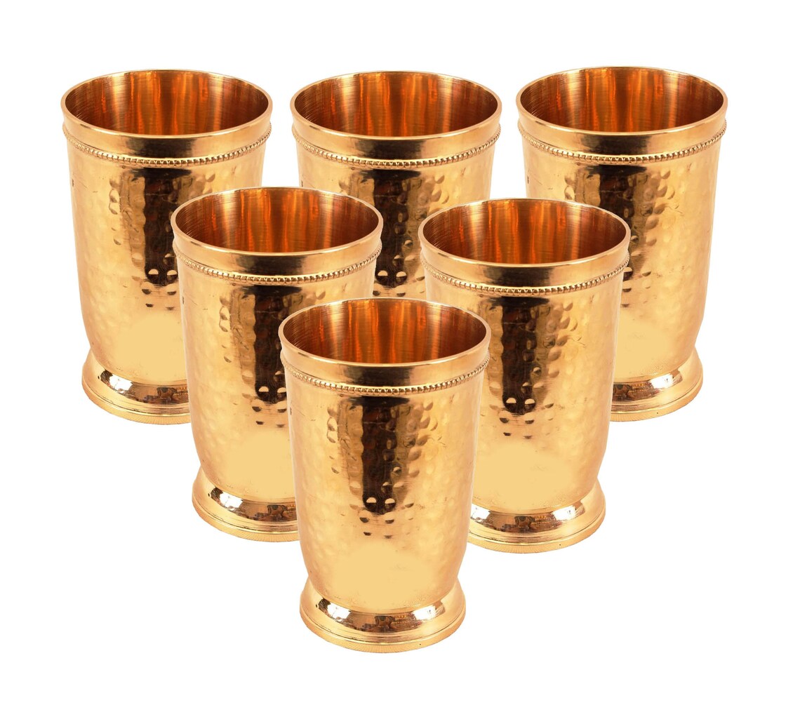 100 Brass Drink ware Tumbler Ayurveda Beneficial Emboss Etsy