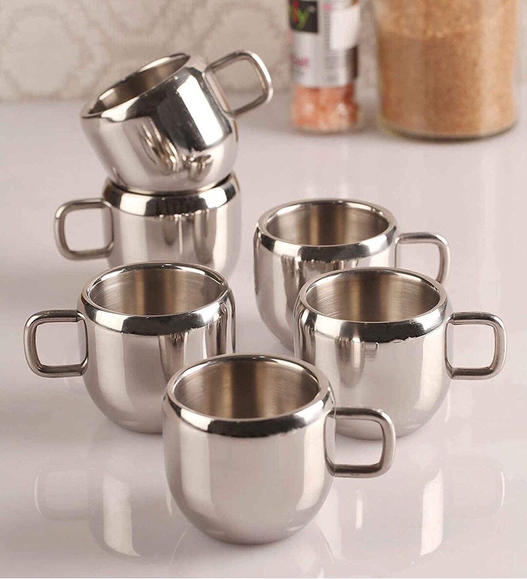 Premium Stainless Steel Double Wall Insulated Tea Coffee Cup Mug Set