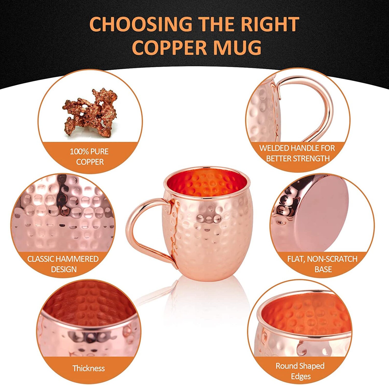 Moscow Mule Copper Mugs 16 Ounce Set of 4 Mugs With 4 Straws Etsy