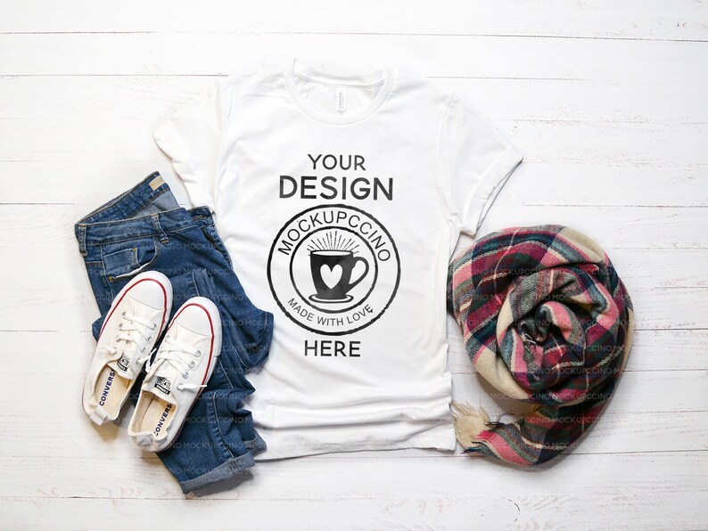 Download Bella Canvas 3001 White Mockup // Mock Up Flat Lay // Bella | Etsy