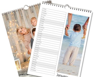 Personalised Photo Wall Calendar A4 for 2024 - Personalise with your own Photos - Wall Planner - Great personalised gift! Design Notes