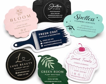 Custom Shaped Business Cards, Die Cut Business Cards, Custom Cut Cards, Unique Business Cards, Personalised Business Cards
