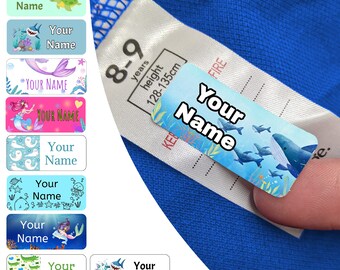 Under the Sea Stick on Clothes Labels, Name Labels, No-Iron No-sew, Waterproof and dishwasher safe lots of designs to choose from