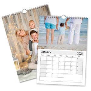 Custom Photo Wall Calendar A4 for 2024, Personalise with your own Photos, wall planner, photo calendar, personalised gift,