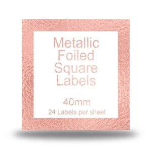 Metallic Stickers Foil Personalised Labels/Stickers Company Name Stickers 40mm Square - Personalise with your own logo or use our templates!