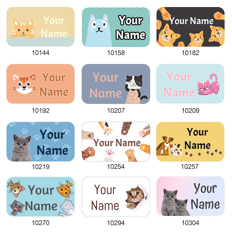 Cat Labels Paper Mini Cats Name Labels for Clothes – Stick On, Waterproof, No-iron ...