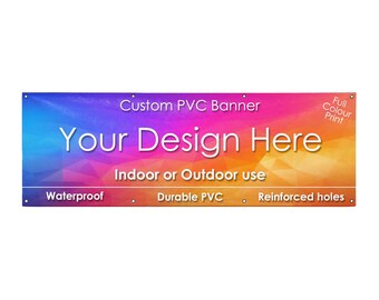 Custom Vinyl Banner 440gsm Heavy Duty PVC Banner | Business Advertising Banner | Outdoor Waterproof Banner with Eyelets | Shop Sign Printing