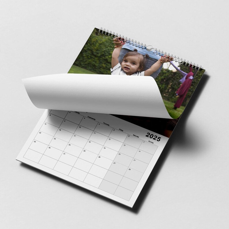 Custom Photo Wall Calendar A4, 2025, Personalise With Your Own Photos