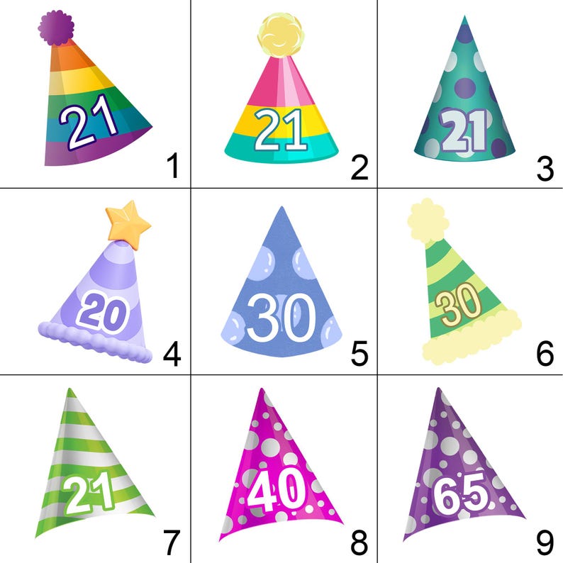 design choices for party hats for your custom bunting