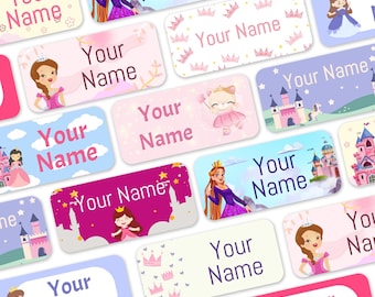 Princess Stick on Clothes Labels, Name Labels, No-Iron No-sew, Waterproof and dishwasher safe lots of designs to choose from
