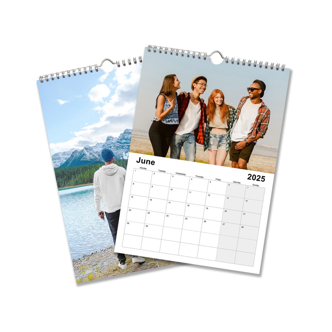 Custom Photo Wall Calendar A4, 2025, Personalise With Your Own Photos