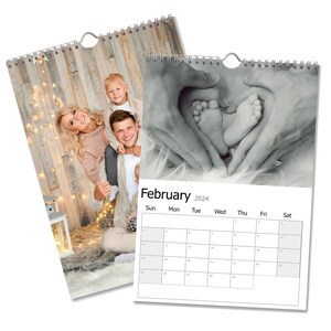 Custom Photo Wall Calendar A4, 2024, Personalise with your own Photos, upload  your own 12 images + Cover, Wall Planner