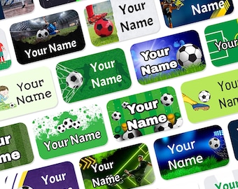 Mini Football Name Labels for Clothes – Stick On, Waterproof, No-Iron School & Nursery Name Tags, Uniform Stickers – Cute Designs