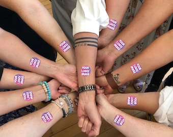 Custom Temporary Tattoos, 45mm x 45mm, Custom Image Tattoo, Party Accessory, Stag Dos, Hen Parties. Birthdays, Party Favours, Events Tattoo