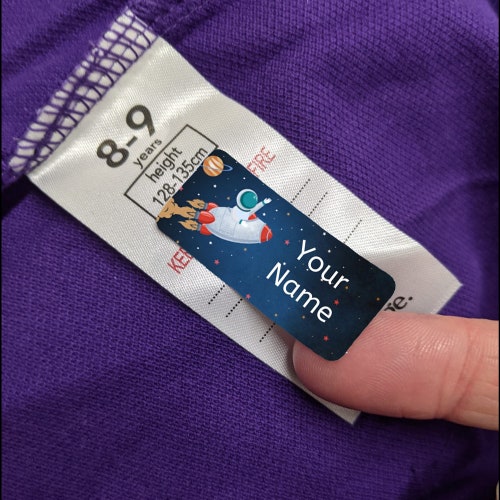 Personalised stick on clothes labels