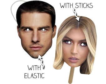 Hen Party Face Masks, CUTOUT Ready to wear - Party Accessory - Hen Parties - Stag Parties - Birthdays, facemasks - Upload Your Photo