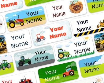 Tractor Stick on Clothes Labels, Name Labels, No-Iron No-sew, Waterproof and dishwasher safe lots of designs to choose from