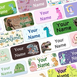 Dinosaur Stick on Clothes Labels, Name Labels, No-Iron No-sew, Waterproof and dishwasher safe lots of designs to choose from