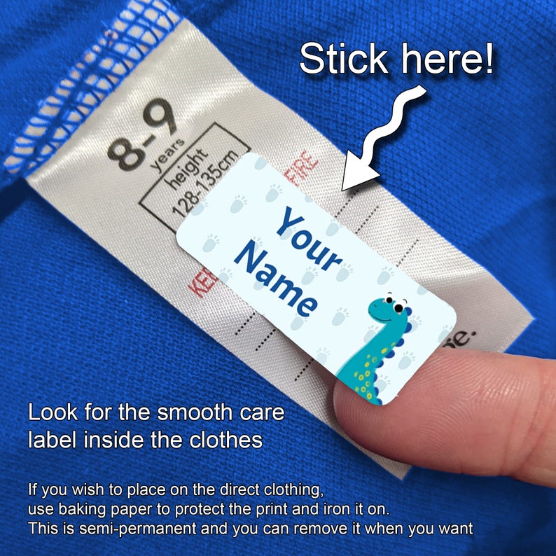 Personalised Stick on Clothes Labels Name Labels No-iron - Etsy UK