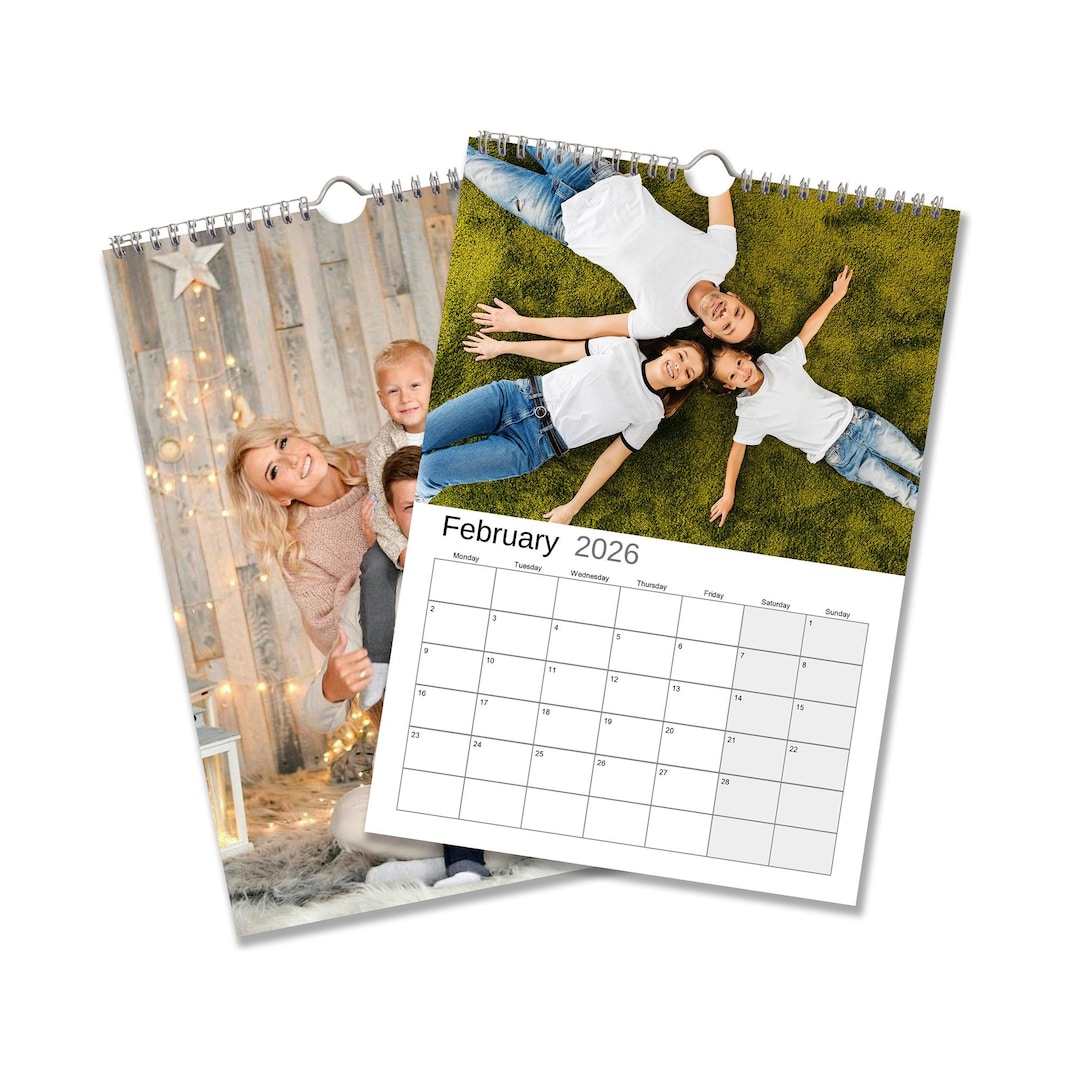 2026 A4 Photo Calendar DIY Personalise With 6'x4' Or 7'x5' Photos
