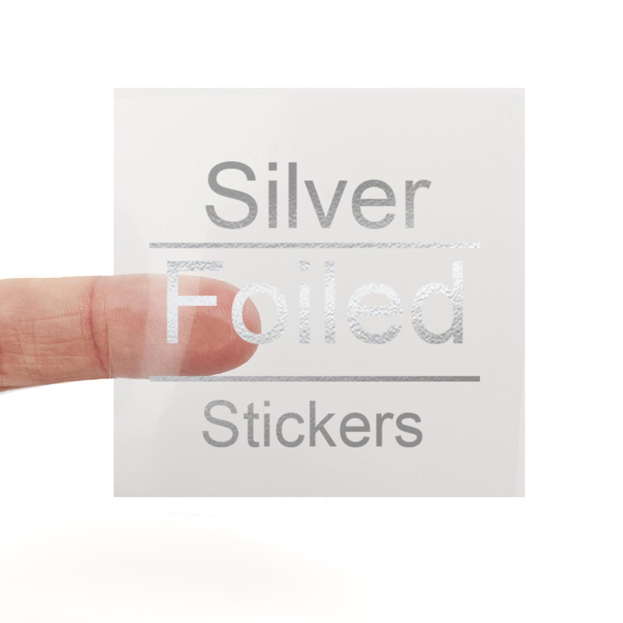 Foiled Transparent Stickers , Custom Logo Stickers , 60mm Square Clear ...