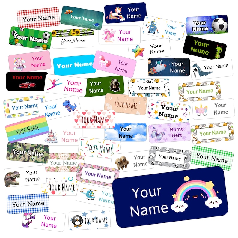 Personalised Stick on Clothes Labels Name Labels No-iron - Etsy UK