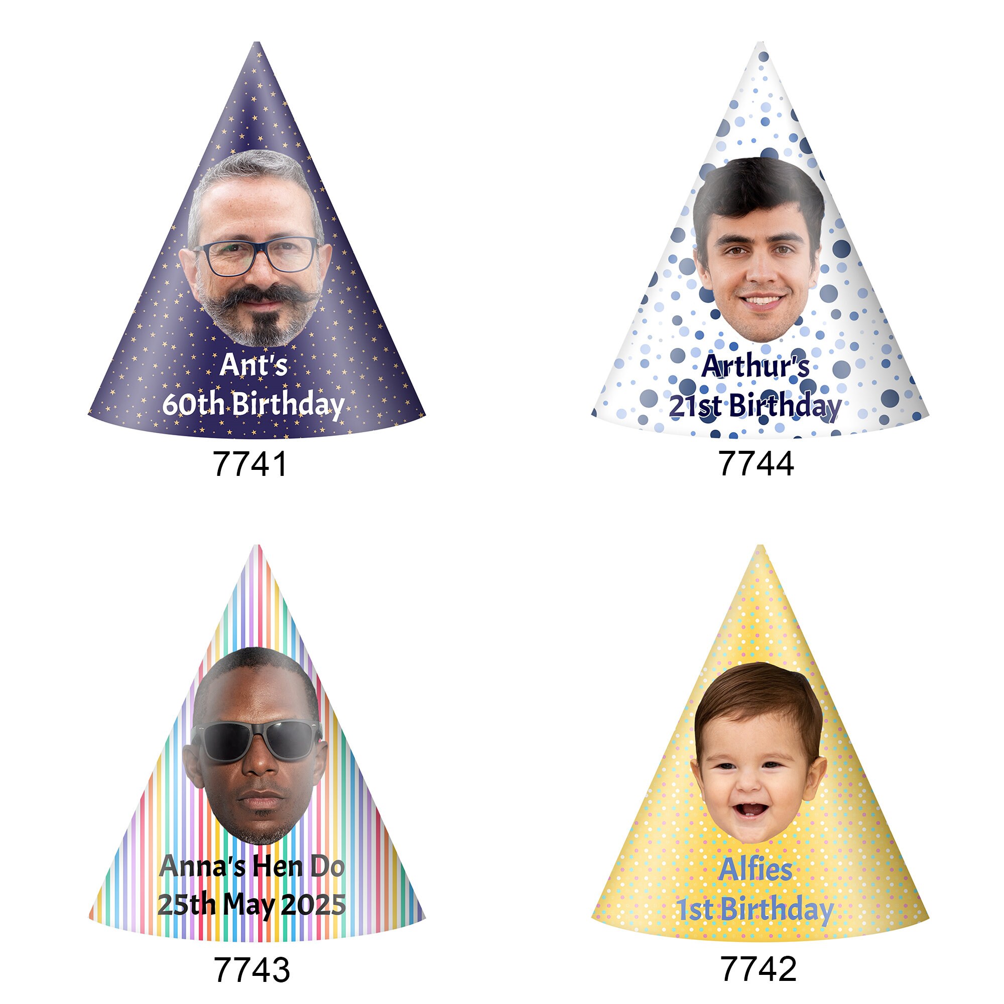 Personalised Party Hats Your Face on A Hat CUTOUT Ready Etsy UK