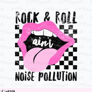 Vintage 90er Jahre Rock'n'Roll PNG, Retro Schachbrett PNG, Ästhetische PNG, Geräusche Verschmutzung, Nostalgie Grafik T-Shirt Design, Sublimationsdesign