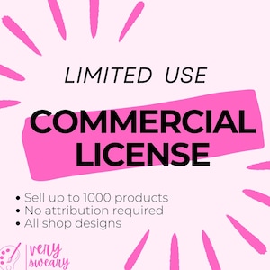 Limited Use Commercial License for all Designs, Sell Up To 1000 Products