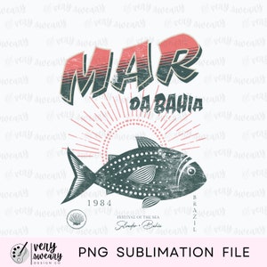 Mar Da Bahia rétro plage PNG, été rétro PNG, conception de chemise de plage Brésil, conception de chemise pour presse à chaud, téléchargement numérique, conception par sublimation