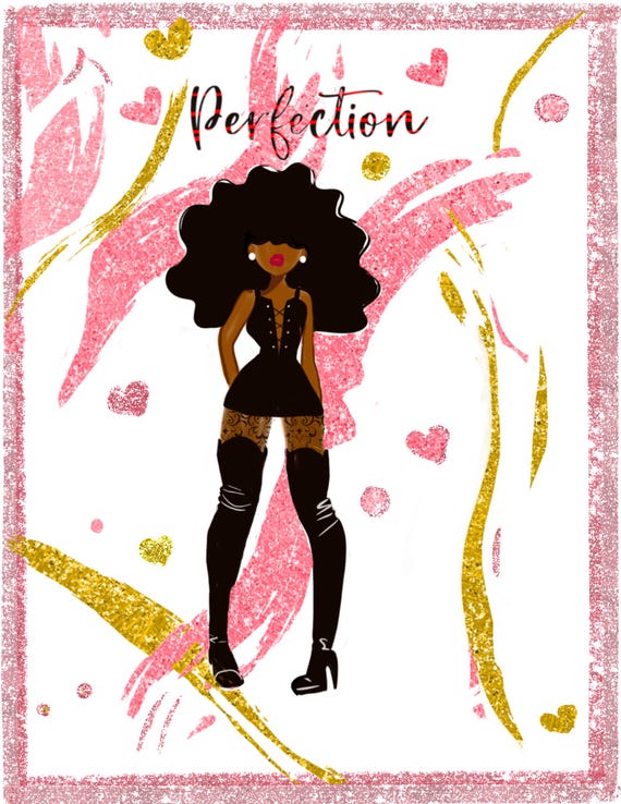 Perfection , handmade card ,African American image
