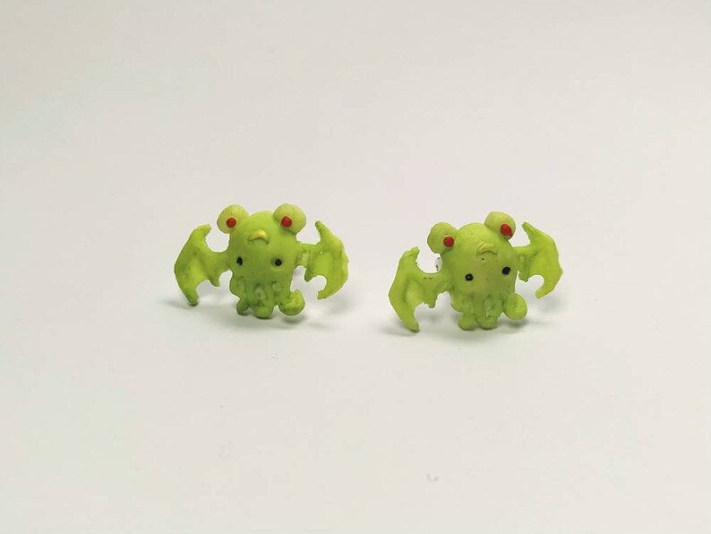 dark baphomet seal Cuthulhu Cat Skull inverted staff Earrings Halloween Ghost earrings goth horror satanic star