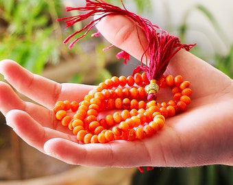 Gift for Him, Natural Red Coral Marjaan Prayer Beads with Lab Certificate
