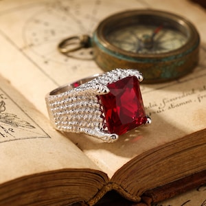 November Birthstone Ring - Genuine Ruby Sterling Silver – Ladies Gift for Her