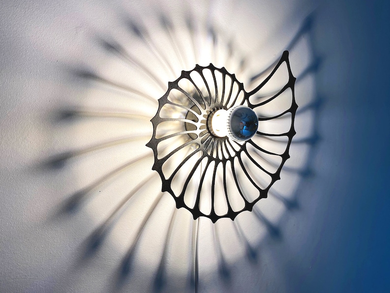 modern wall lamp, nautilus, snail shell, fossil image 6