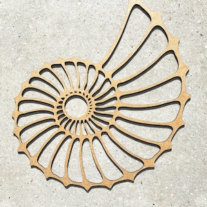 Nautilus for shadow lamp, wall decoration, window decoration, lasered wood