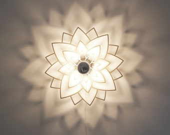 LED, applique, lumière d'ombre, fleur de lotus, applique murale, mandala, lumière moderne,