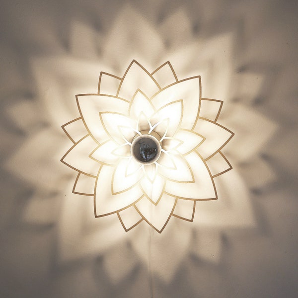 LED, Wandlampe, Schattenleuchte, Lotusblume, Wandleuchte, Mandala, modernes Licht,