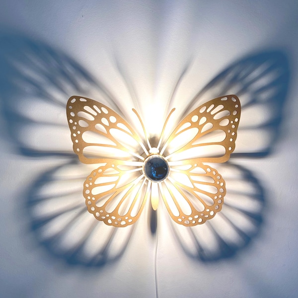 LED, papillon, plafonnier, bois, lampe pour enfants, nature, animaux