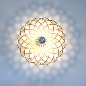 LED, Wandlampe, Holz, Blume, Mandala, Deckenlampe, Wandleuchte