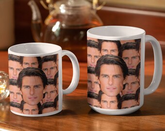 Tom Cruise Mug - Custom Celebrity Gift - 11 & 15 oz - Tom Cruise Fan Coffee Cup