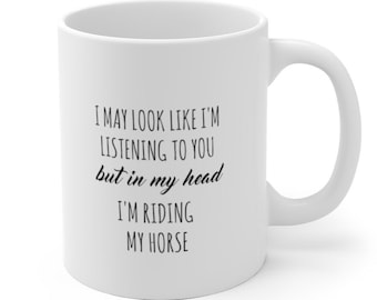 Horse Riding Mug – "In My Head I'm Riding" Ceramic Mug