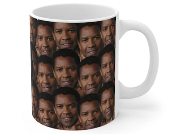 Denzel Washington Mug - Custom Celebrity Gift - 11 & 15 oz - Denzel Washington Fan Coffee Cup