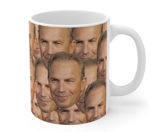 Kevin Costner Mug - Custom Celebrity Gift - 11 & 15 oz - Kevin Costner Fan Coffee Cup