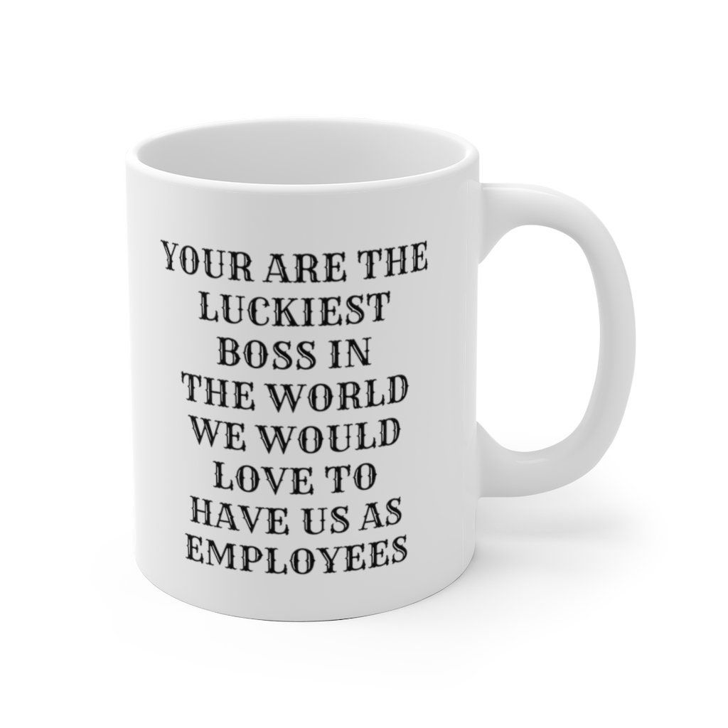 Cheesy Boss Gifts Boss Mug Gift for Boss Office 11oz & 15 White Ceramic Coffee Mug Work Mug Best Boss Ever Luckiest Boss in the World Mug